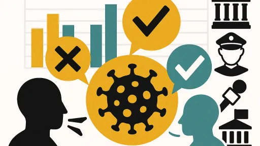 Bild mit Icons, Säulendiagramm, Menschen im Diskurs